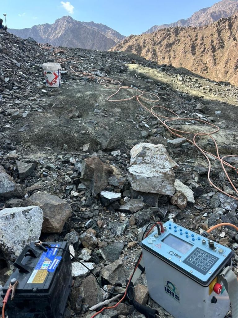 IRIS geophysical survey on mountainside